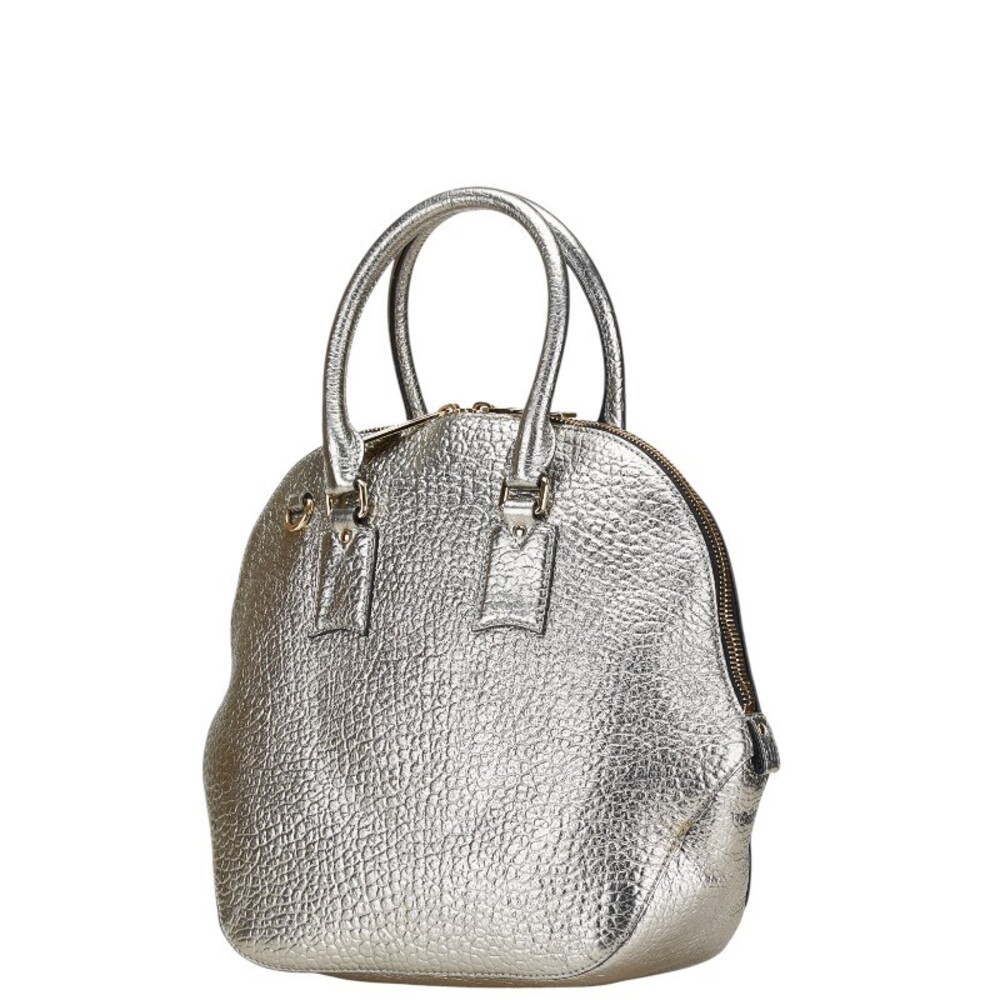 Burberry logo plate handbag shoulder bag silver leather - Picture 2 of 9